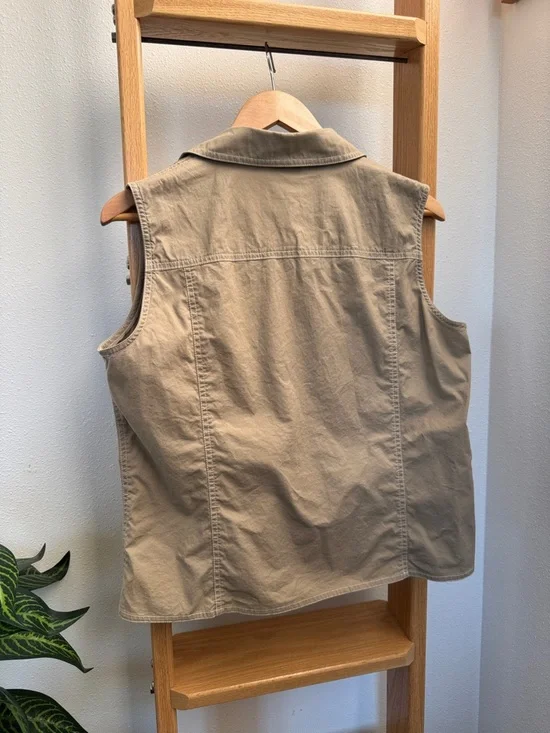 NWOT Rafaella Khaki Utility Zip-Front Sleeveless Vest with pockets - Picture 6 of 6